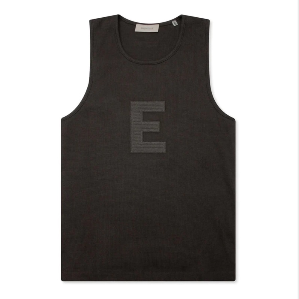 Fear of God ESSENTIALS NWT SS23 Waffle Knit Tank Top in Off Black | M
